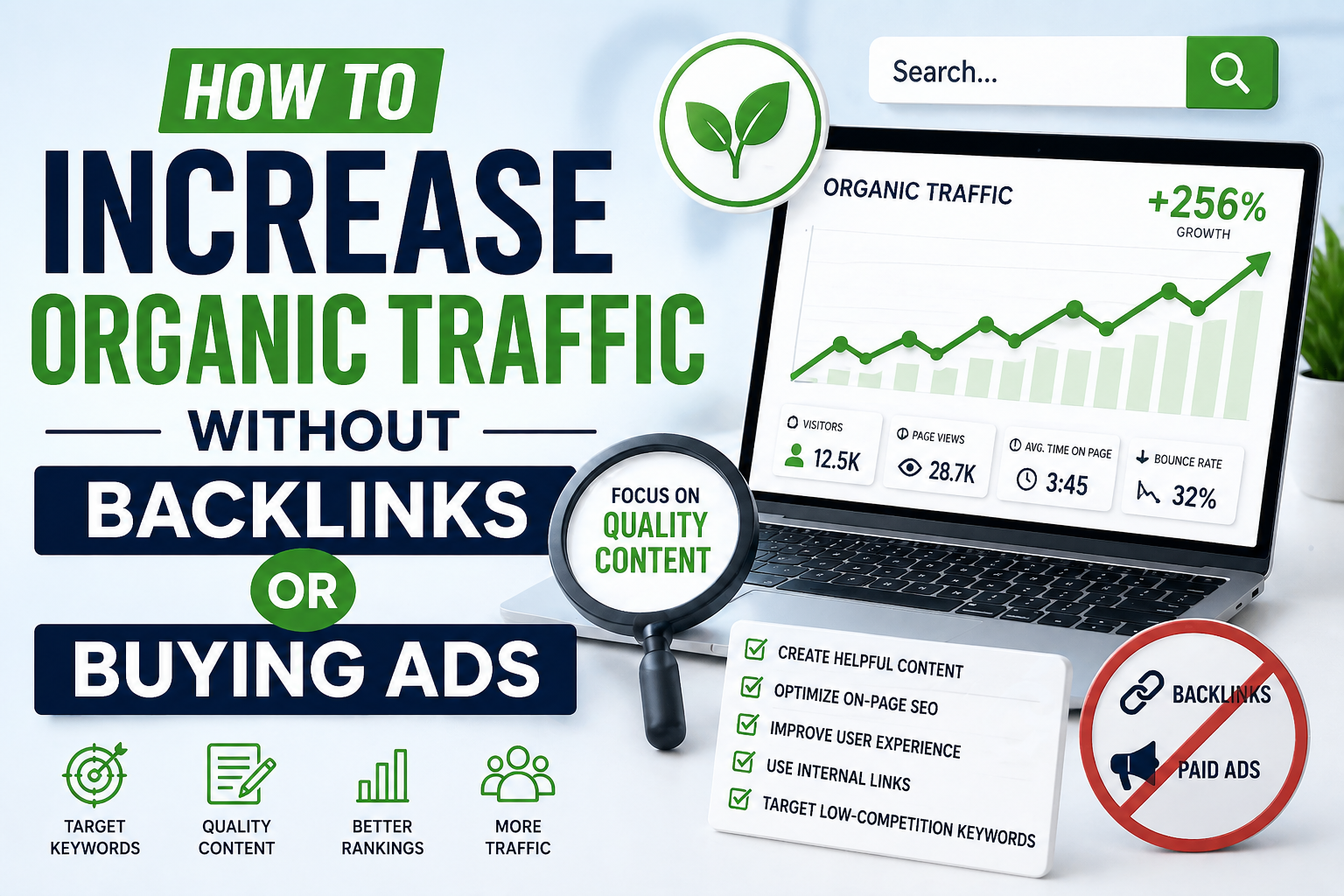 How to Increase Organic Traffic Without Backlinks or Buying Ads